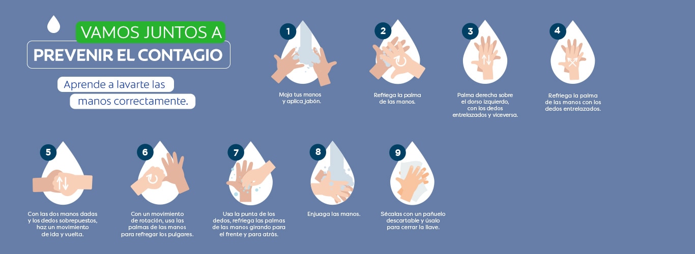 Pasos para lavar tus manos correctamente